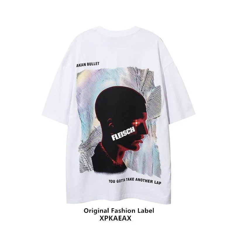 

Men 's T- shirt Hip Hop 2021 Streetwear T- shirt Printed Harajuku Summer Short Sleeve T-shirt Top Loose Men and Women Same Style