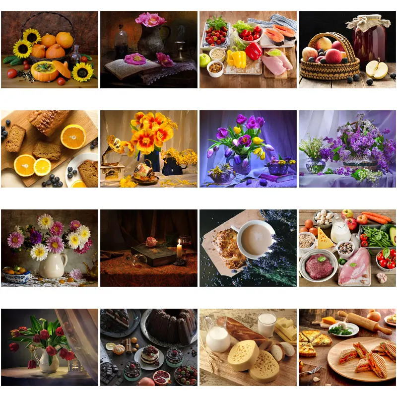 

Diy Diamond Decoration Painting Ingredients Fruit Platter Flower Square Diamond Round Diamond Customizable Wall Art Decoration