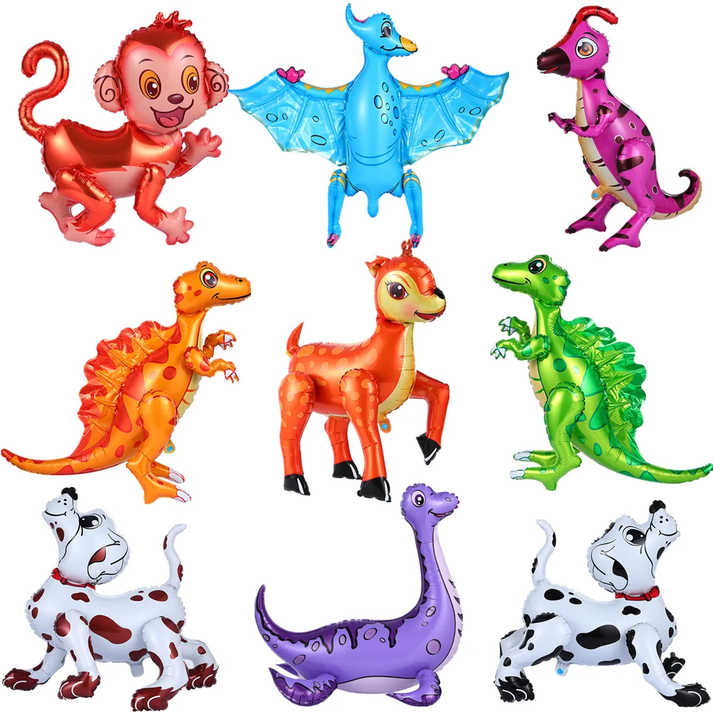 1 шт. 4D воздушные шарики в виде животных для прогулок форме динозавра собаки или