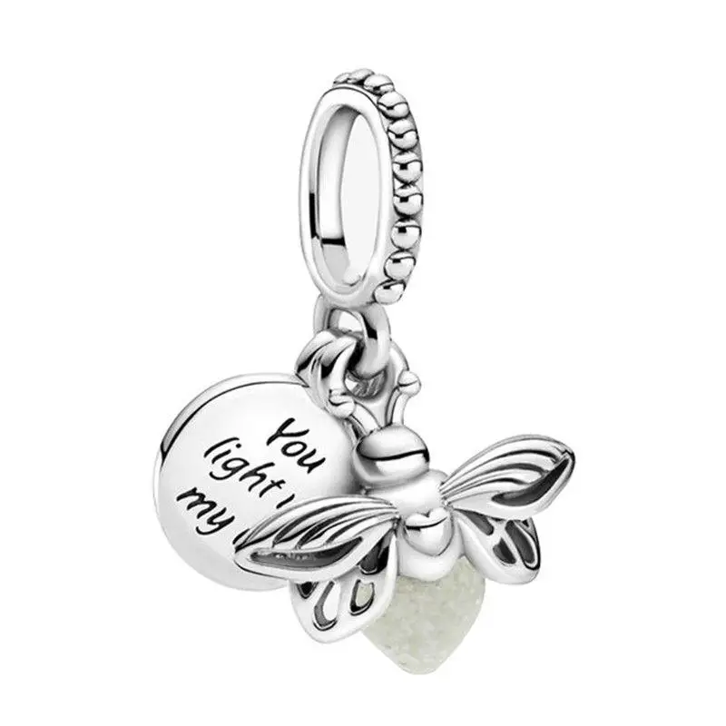 

1Pcs New Cute Firefly Pendant DIY Beads Suitable for Original Pandora Charm Bracelet Ladies Jewelry Making Gifts