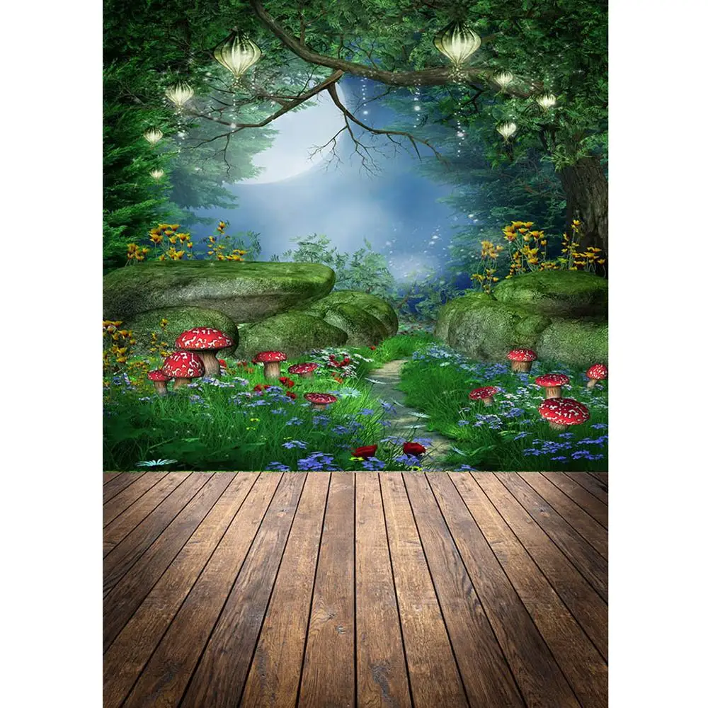 Волшебная Гриб Цветы Avenue фон с изображением джунглей виниловый тканевый для