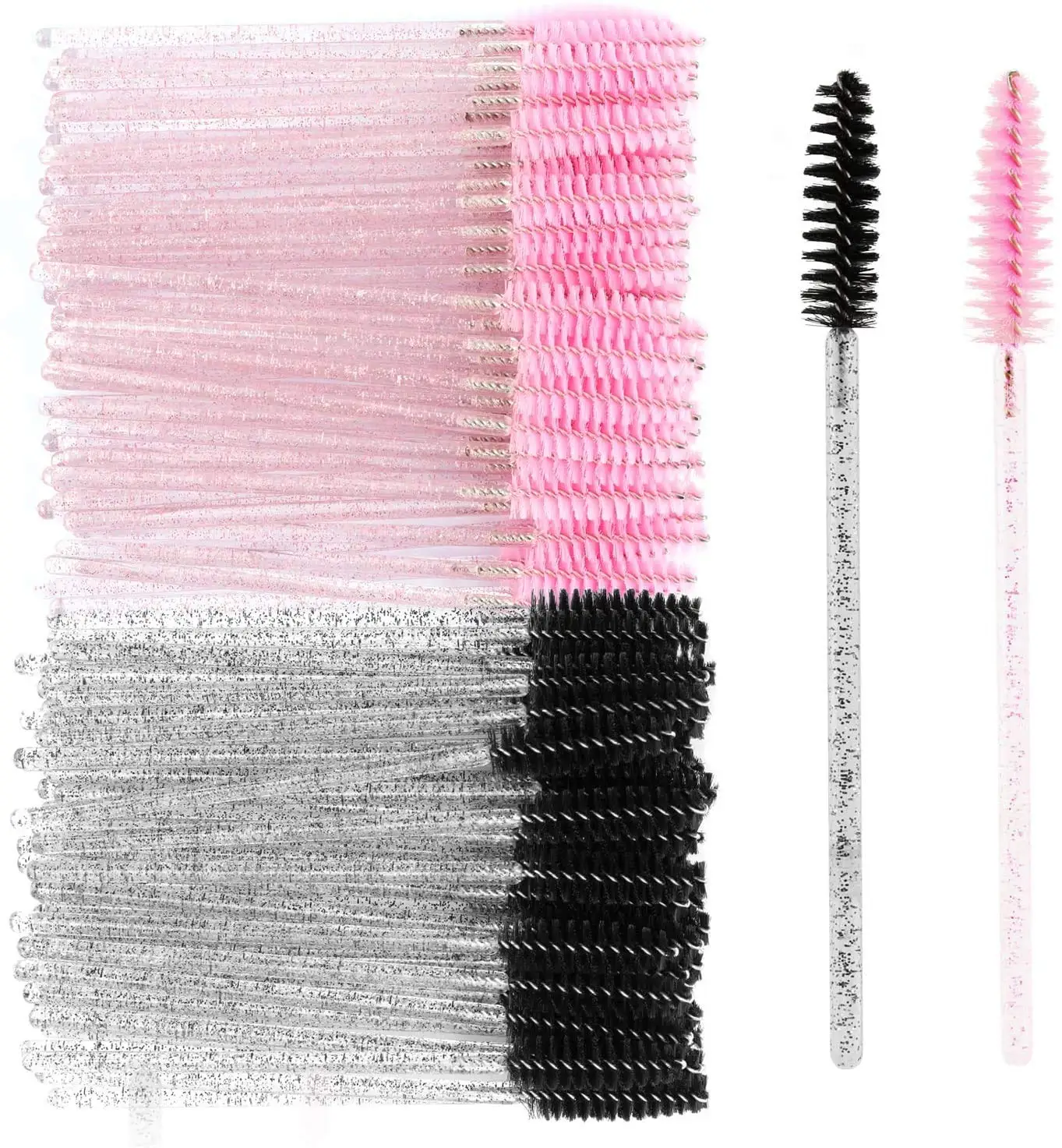 1000pcs Disposable Glitter Handle Eyelash Brushes Mascara Wands Applicators Makeup Tool Lash Brush
