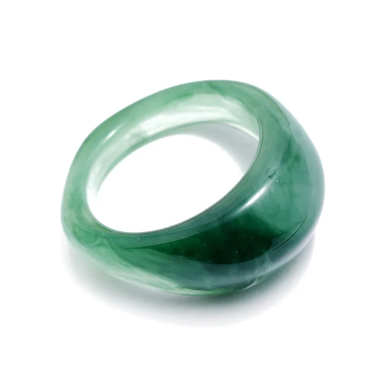 

New Transparent Resin Acrylic Geometry Round Colorful Rhinestone Rings For Women Girls Party Jewelry Gifts