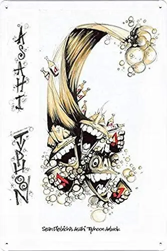 Жестяной знак 8x12 Asahi Beer Typhoon винтажный Настенный декор | Дом и сад