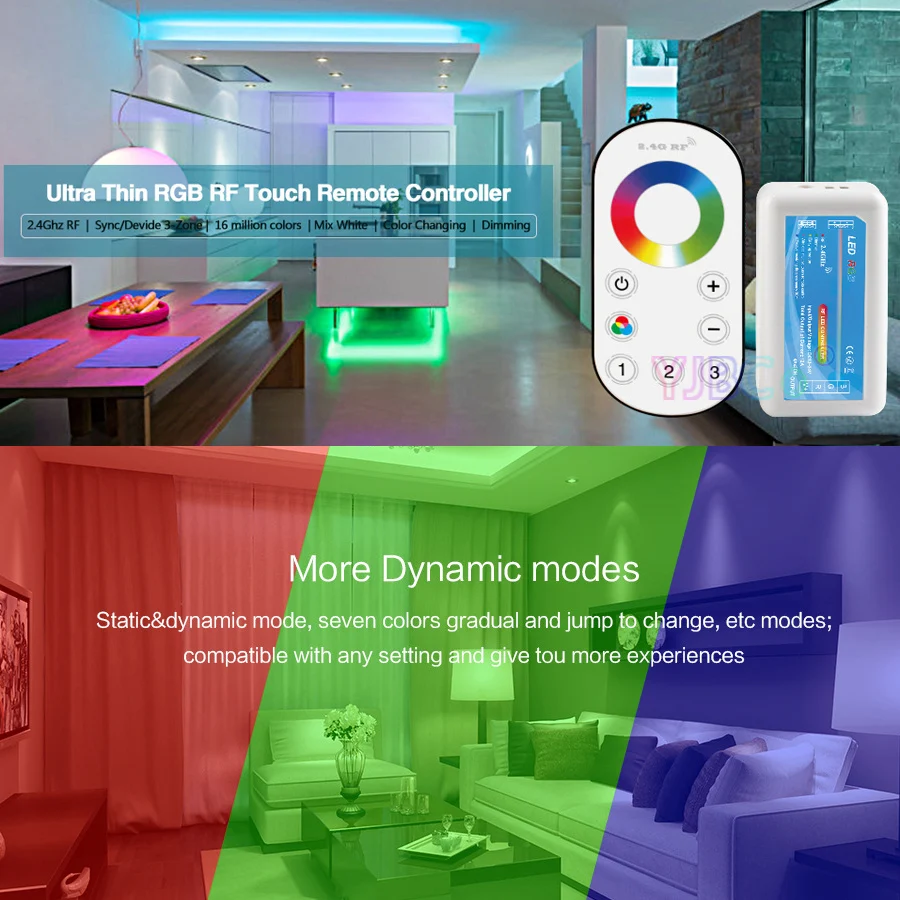 Ультра тонкий сенсорный 2 4 г 3 зоны Беспроводной удаленный один Цвет/CT/ RGB/ RGBW