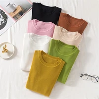 new autumn winter slim sweaters pullovers women basic long sleeve knitted sweater femal jumper top