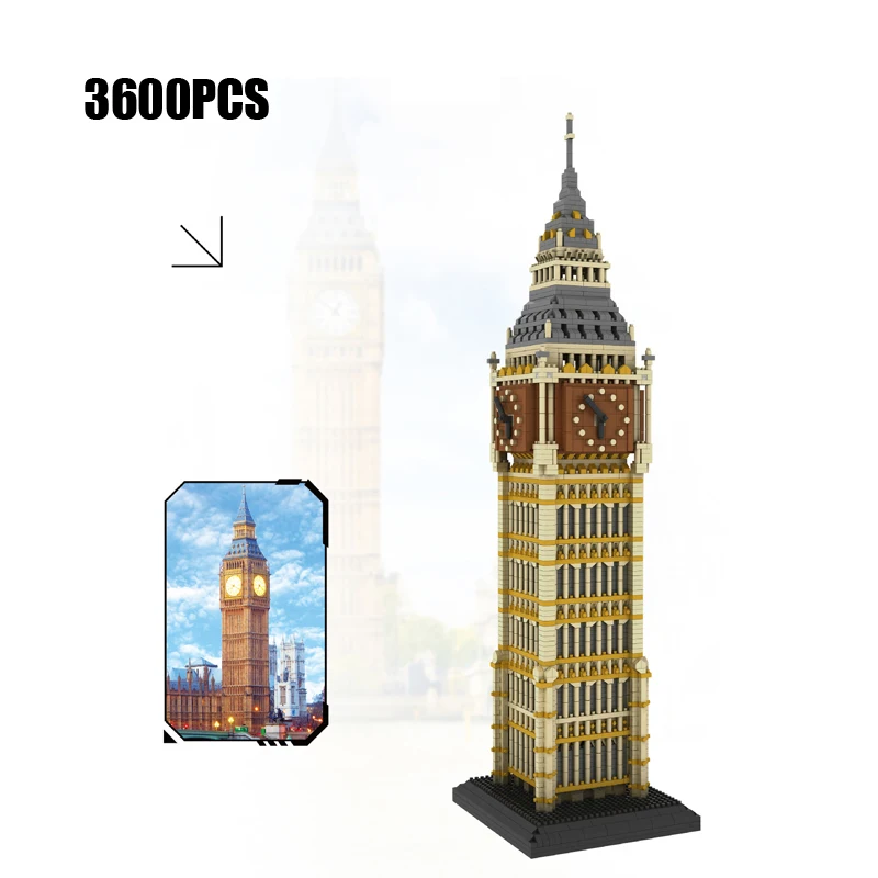 Англия Лондон Биг Бен Строительные кирпичи Elizabeth Tower микро алмазные блоки