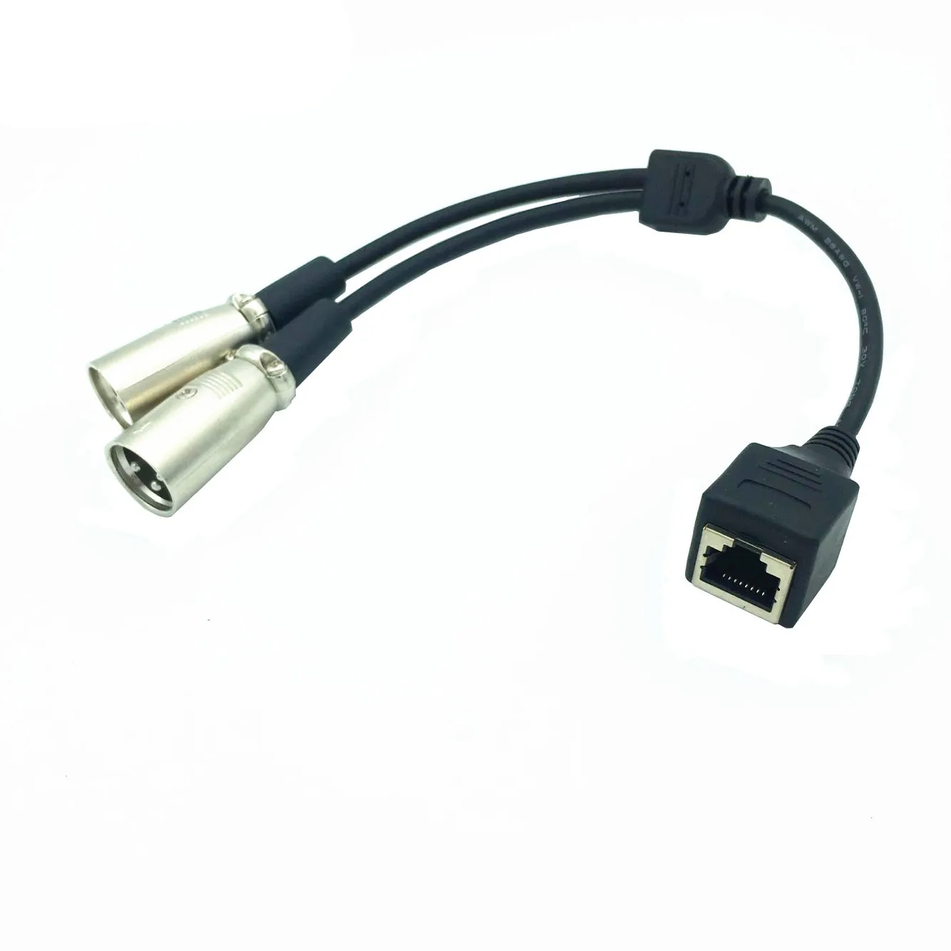 2* XLR 3 Pin Male To RJ45 Female Network Adapter Short Connector Cable 25cm | Компьютеры и офис