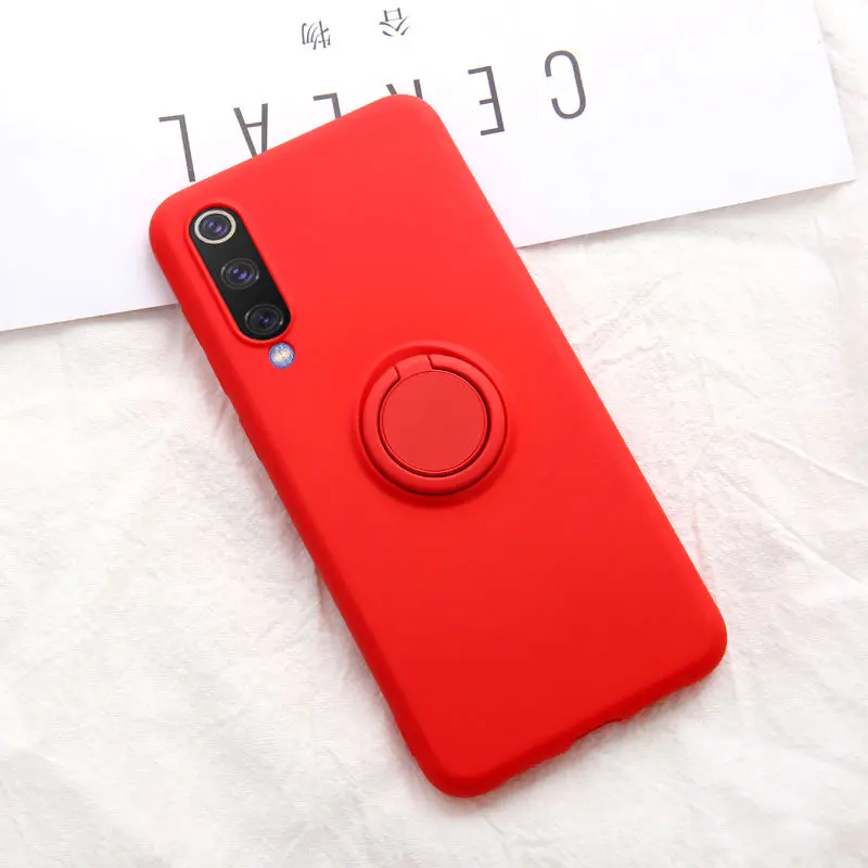 Red Мягкий силиконовый чехол, чехол для Xiaomi mi 9 SE mi 9 Red mi K20 Pro 9 T, металлическое кольцо-держатель для телефона, силиконовый чехол на Xiaomi mi 9 SE, чехол 9SE - Цвет: Red