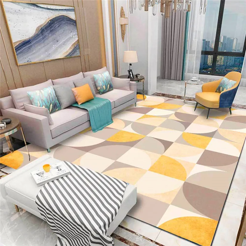 

High-End Fashion Modern Square Graph Rug Bedroom Living Room Carpet Kitchen Bathroom Floor Mat Mat Bed Blanket