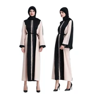 muslin fashion stitching lace dress ankle length dress robe clothes for muslim women hijab swimwear islamic