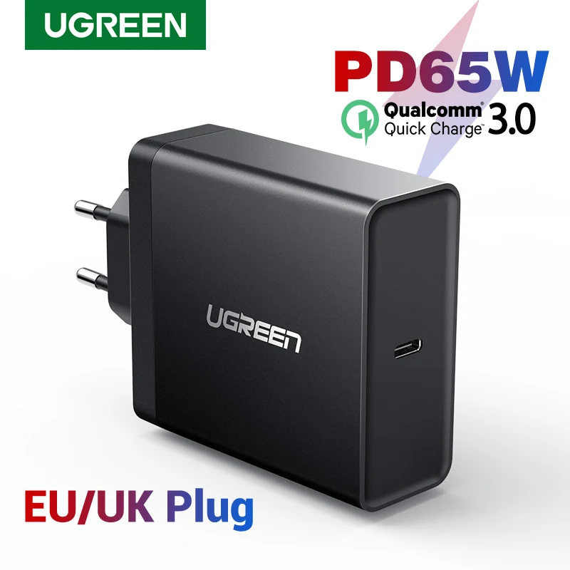 Зарядное устройство Ugreen USB type C 65 Вт для Apple MacBook Air iPad Pro Samsung ASUS Acer|Зарядные