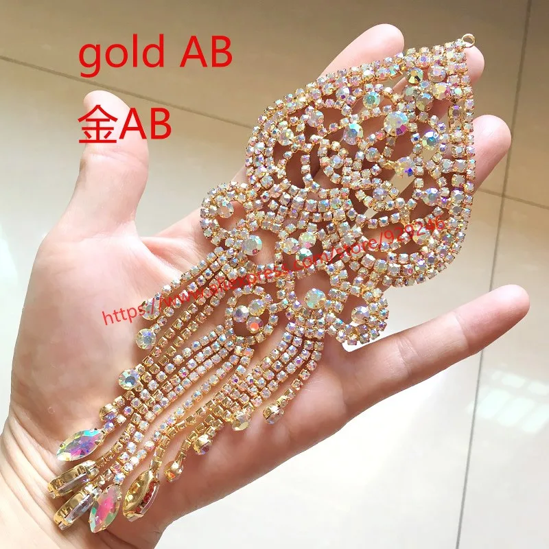 Нарядное с бахромой украшением в виде кристаллов Аппликация Для Свадебные