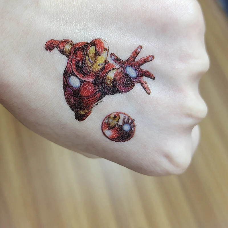 marvel the avengers iron man tattoo sticker random 1pcs action figure spider man cartoon kids girls christmas birthday gift free global shipping