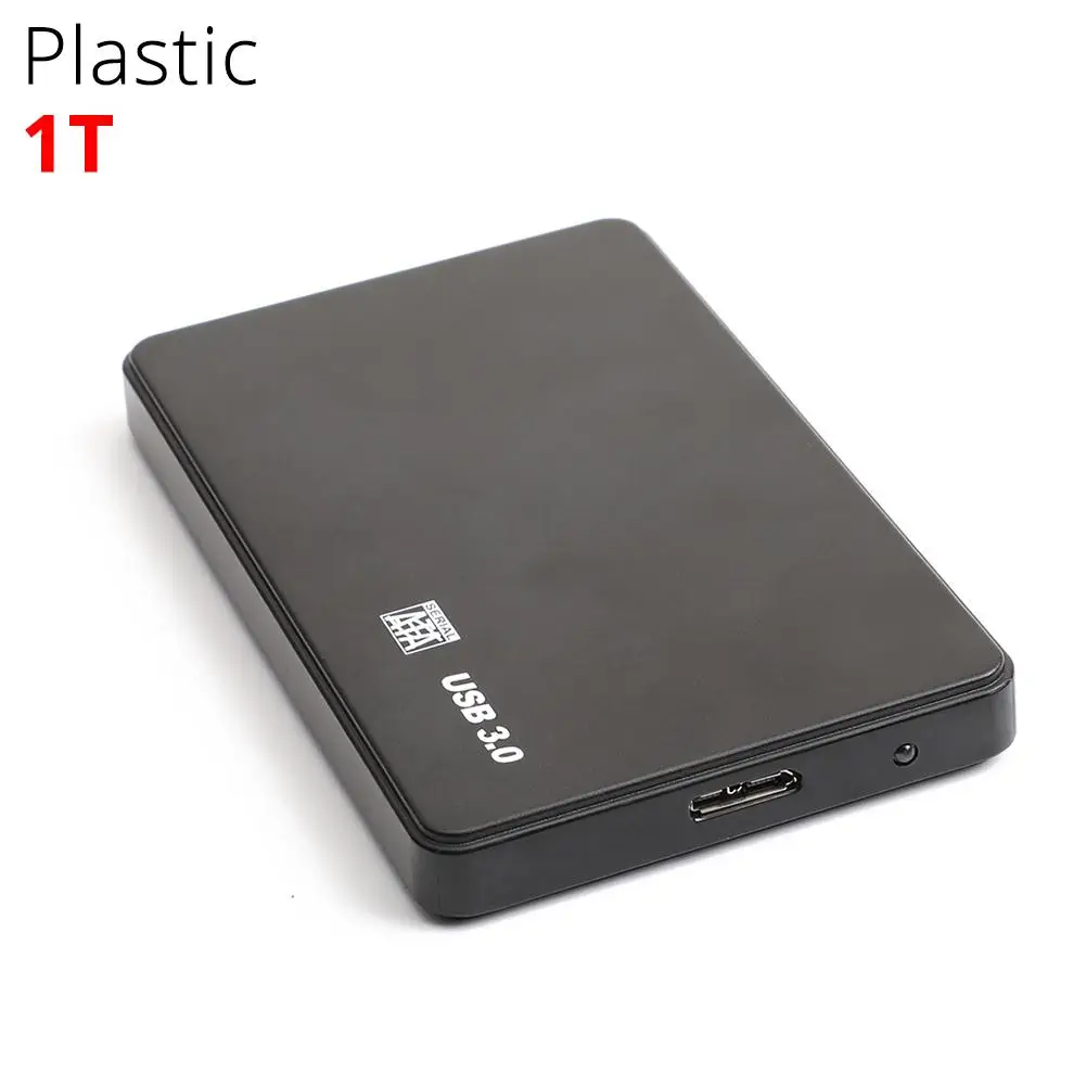 Plastic Black 1T USB 3,0 Портативный внешний мобильный жесткий диск ПК ноутбук внешний жесткий диск адаптер Жесткий диск - Цвет: Plastic Black 1T
