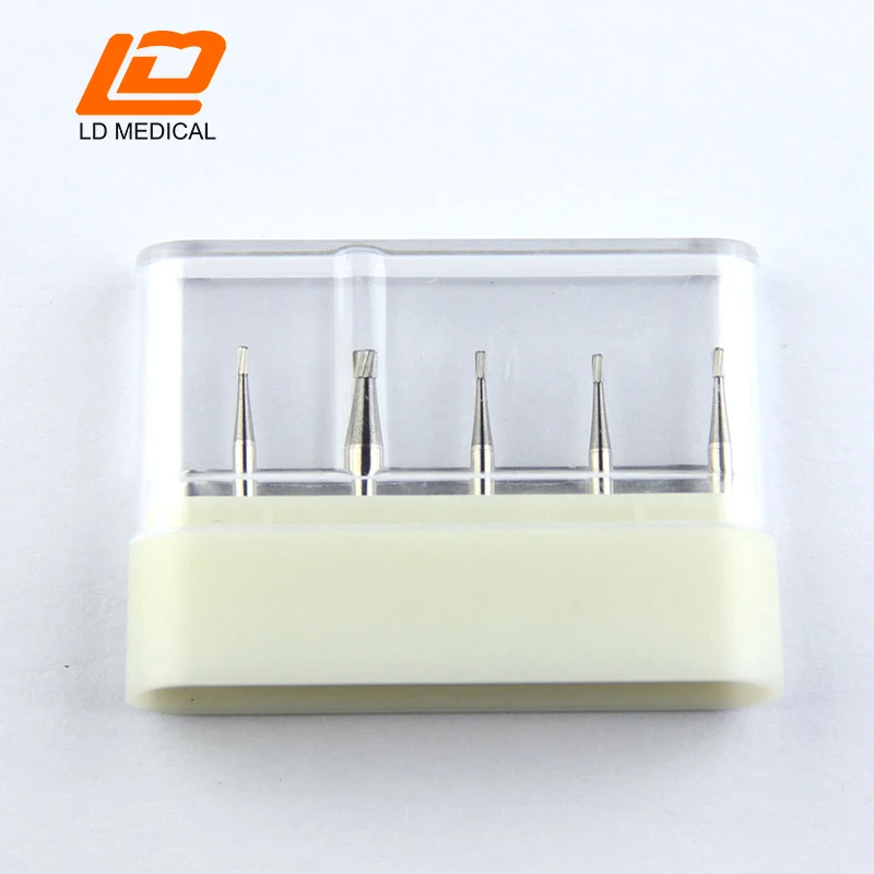 5pcs Dental Tungsten Carbide Burs Removal of Amalgam, Metal  High Speed FG Shank Egg Plain Shape Cut Preparation CE ISO