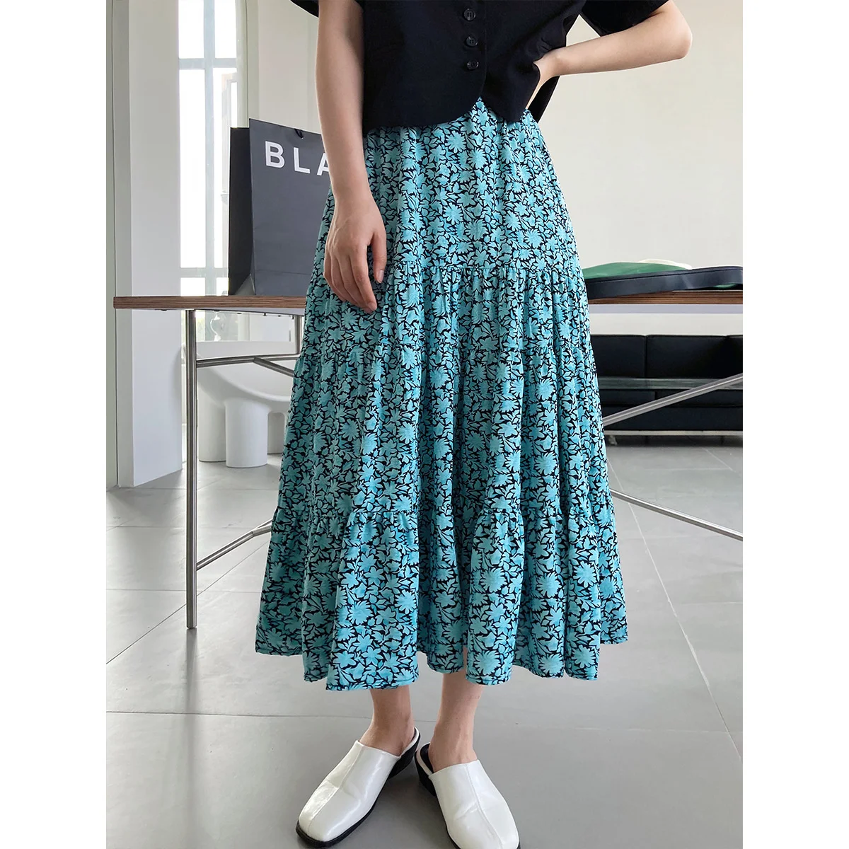 

Женская плиссированная юбка Yeeloca, облегающая юбка средней длины с высокой талией, юбка-годе в стиле ретро во французском стиле, лето