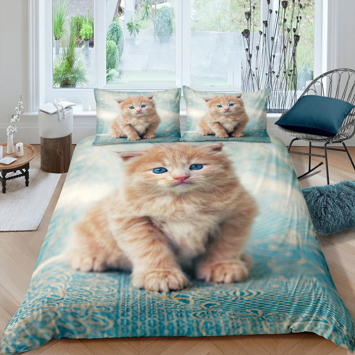 

Home Living Luxus 3D Katze Bettwäsche Set Bettbezug-set Kissenbezug Kinder Bettwäsche Set Königin und König EU/UNS/AU/UK Größe