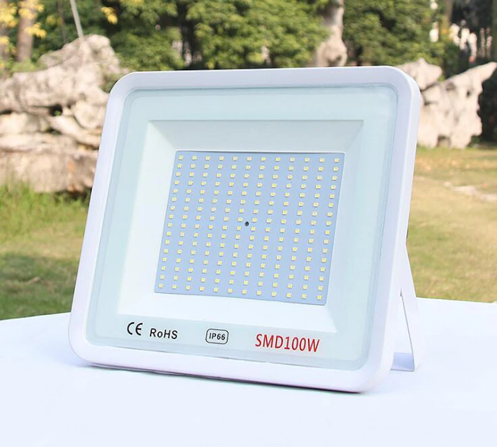 

FloodLight Outdoor Lighting Projector Reflector Exterior Wall Waterproof Garden Square LED Spotlight 50W 100W 200W White Body