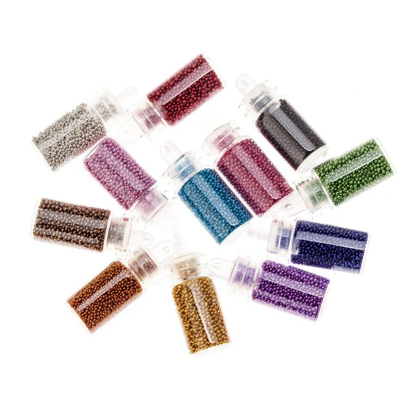 Набор украшений для дизайна ногтей зеркальные бусины и блестки в 12 разных цветах