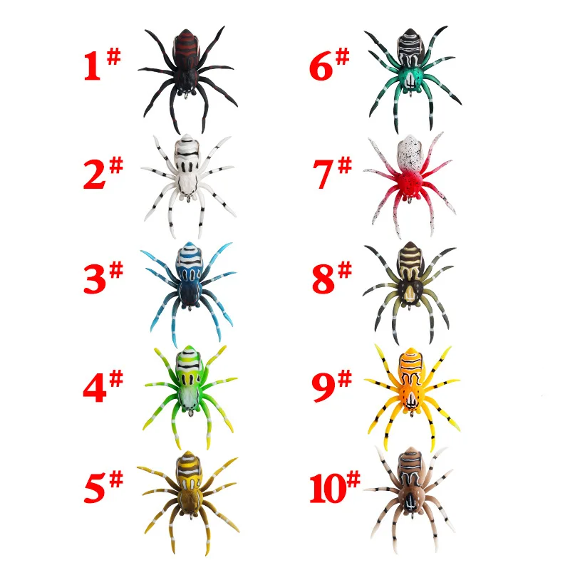 

1pcs Spider Soft Bait 4.7cm 6g Silicone Bait Artificial Softbait Lures Weedless Fishing Lure with Realistic Design