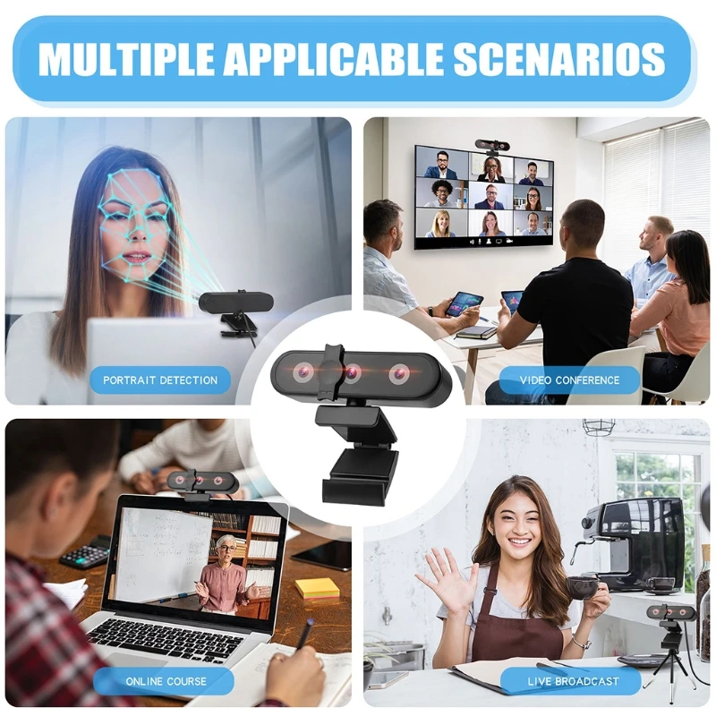 Widescreen 1080P Business Webcam with Built-in Microphone Free Drive 2K Full High Definition Web Computer Camera enlarge
