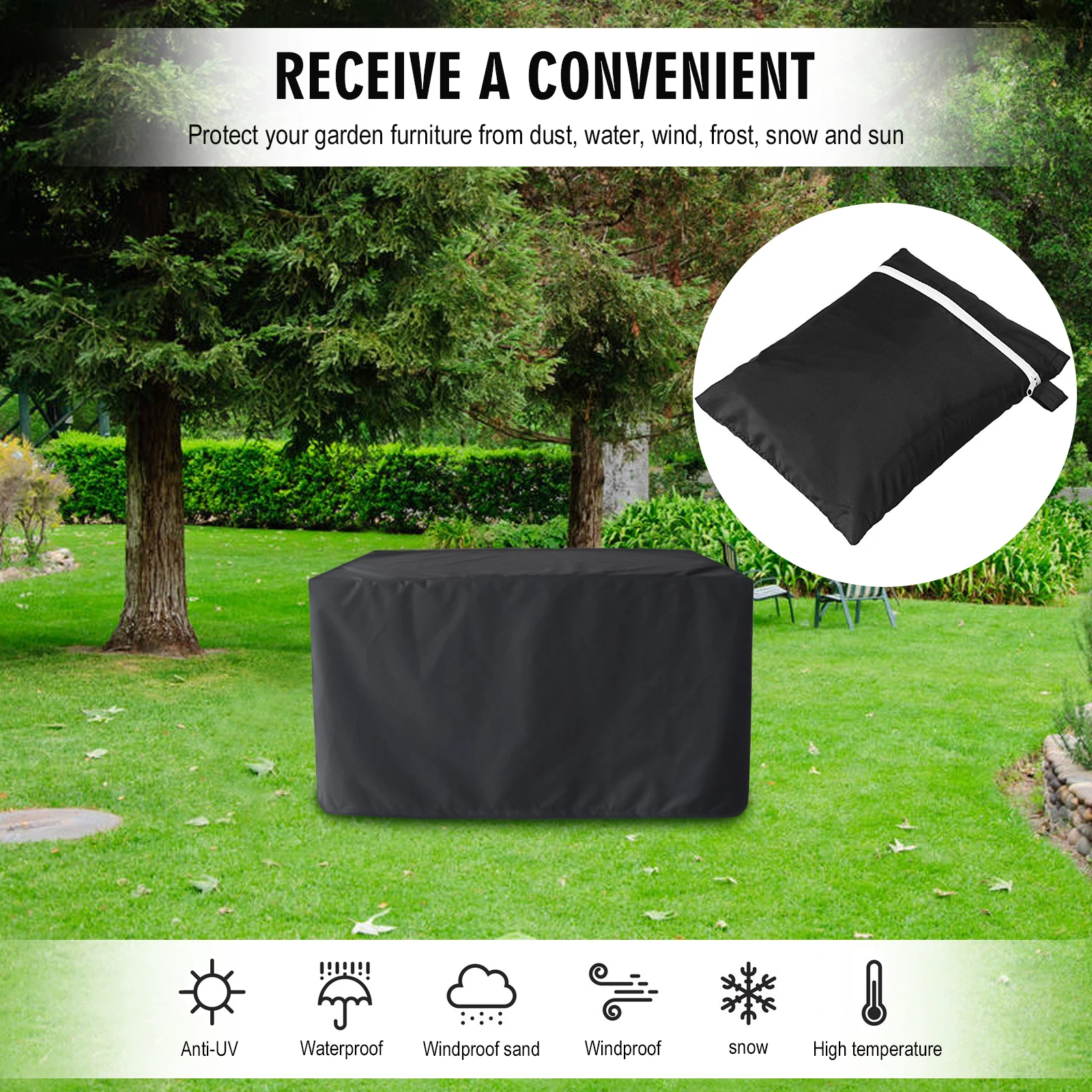 

Patio Furniture Cover Waterproof Oxford Polyester Outdoor Garden Table and Chair Waterproof Protection Cover