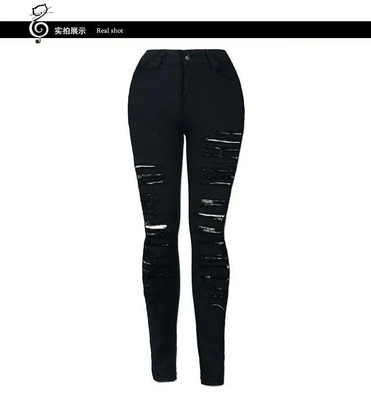 new ripped jeans for women Women plus size trousers stretch pencil pants leggings sexy | Женская одежда
