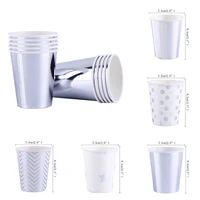 10pcs 350ml silver flash style bachelor singleism birthday party decorations adult kids supplies paper disposable tableware cups