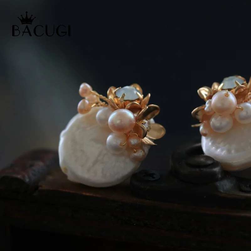 Серьги гвоздики из стерлингового серебра 925 пробы с натуральным камнем