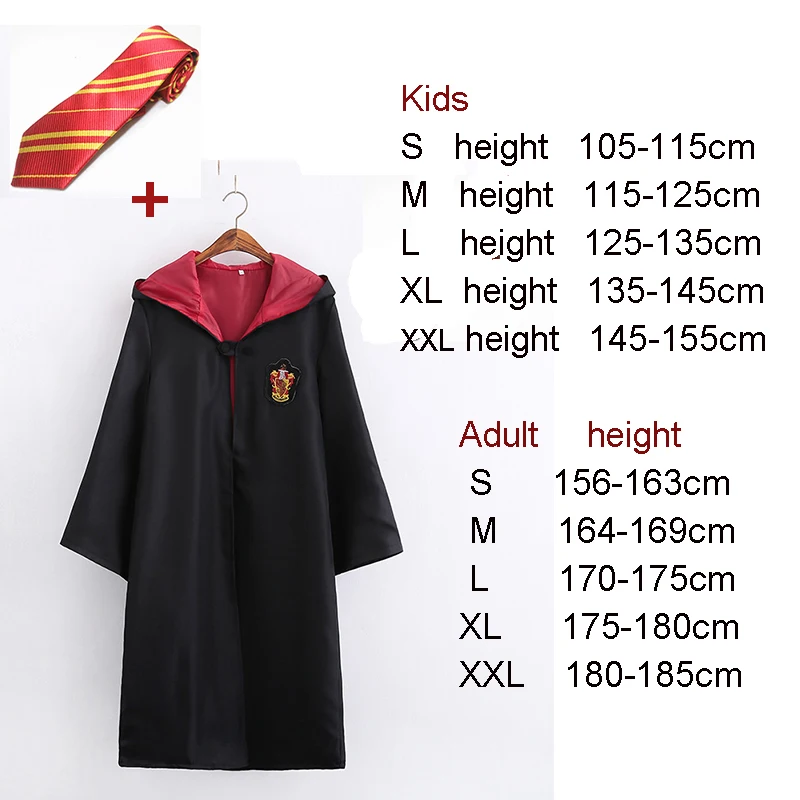 Gryffindor Поттер Косплей костюмы робы плащ костюм галстук шарф палочка очки Ravenclaw Гриффиндор Hufflepuff Слизерин Косплей Плащ - Цвет: Gryffindor