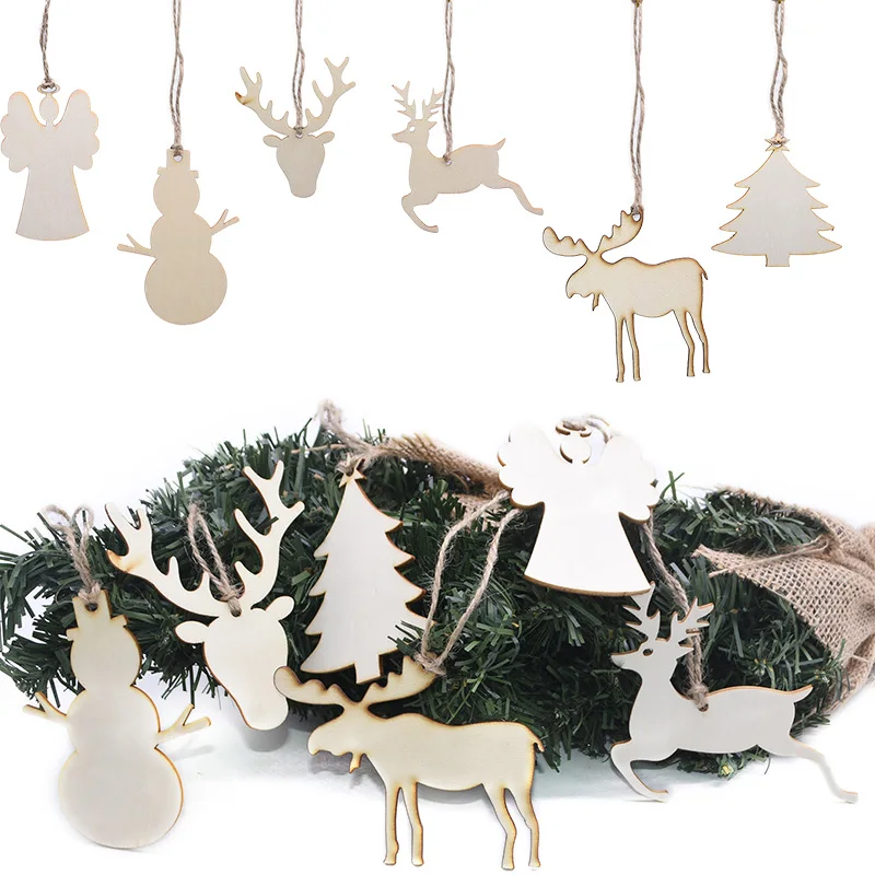 10 шт./лот деревянная подвеска с изображением Прыгающего оленя ангела