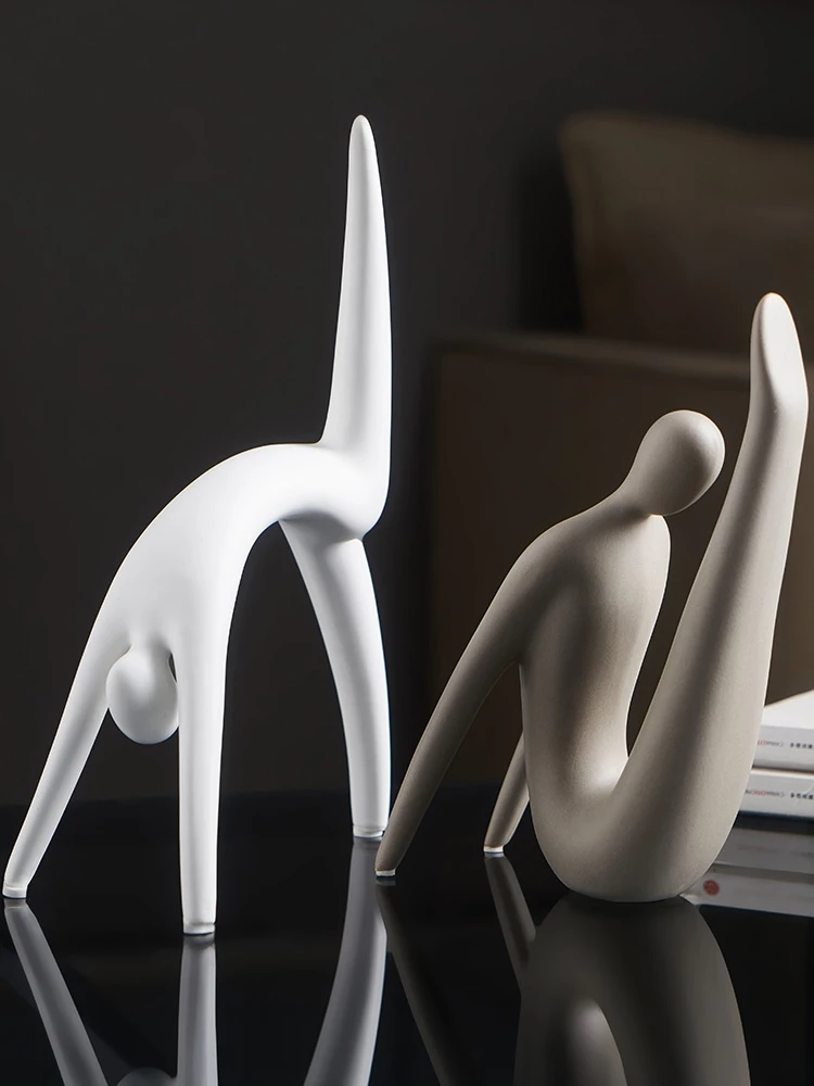 

Скульптура в скандинавском стиле, керамическая Художественная Скульптура для гостиной, винного шкафа, телевизора, шкафа, настольное украше...