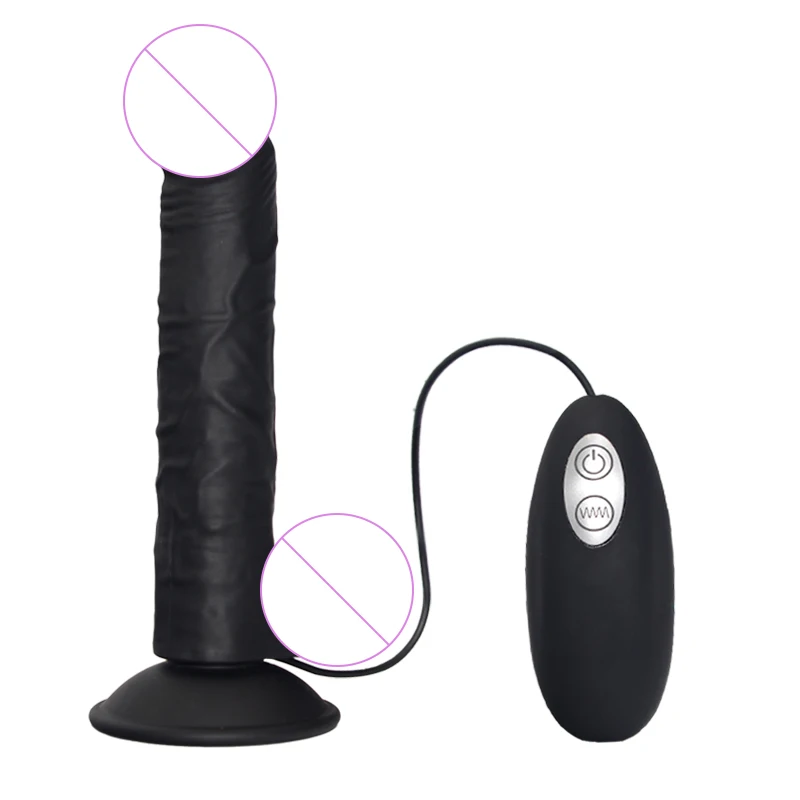 Силиконовый реалистичный фаллоимитатор на присоске вибратор с пультом