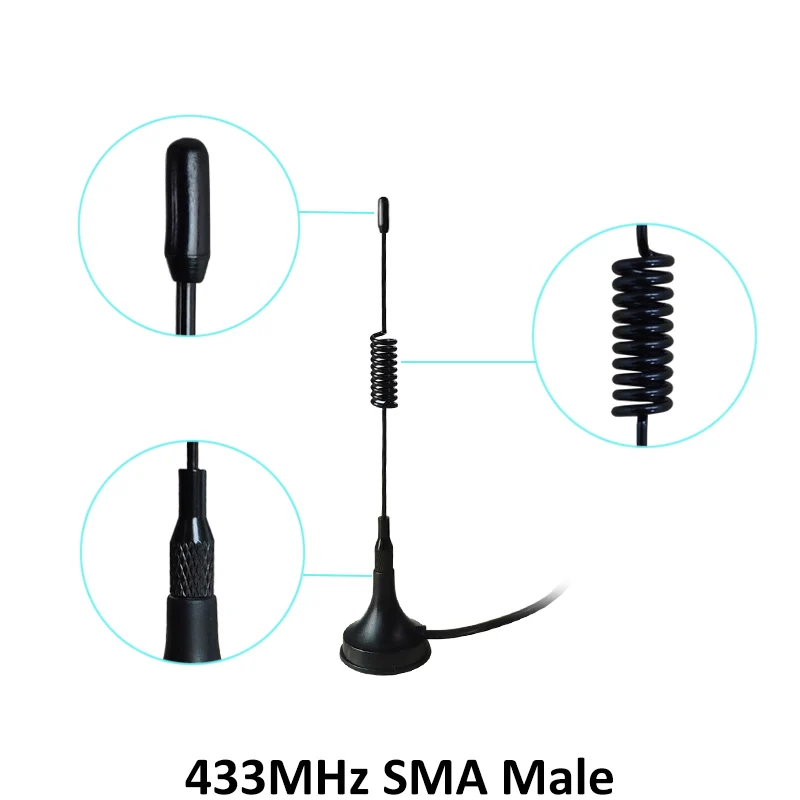 2 шт. 5dbi 433 МГц антенна антенны GSM SMA разъем с магнитной базой для радиосигнала Ham