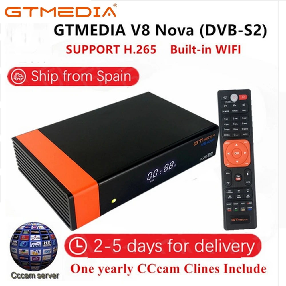 Супер Спутниковый ресивер Gtmedia V9 с 1 года Cccam Line Freesat V8 супер встроенный wifi DVB S2 такой же, как Gtmedia V8 Nova