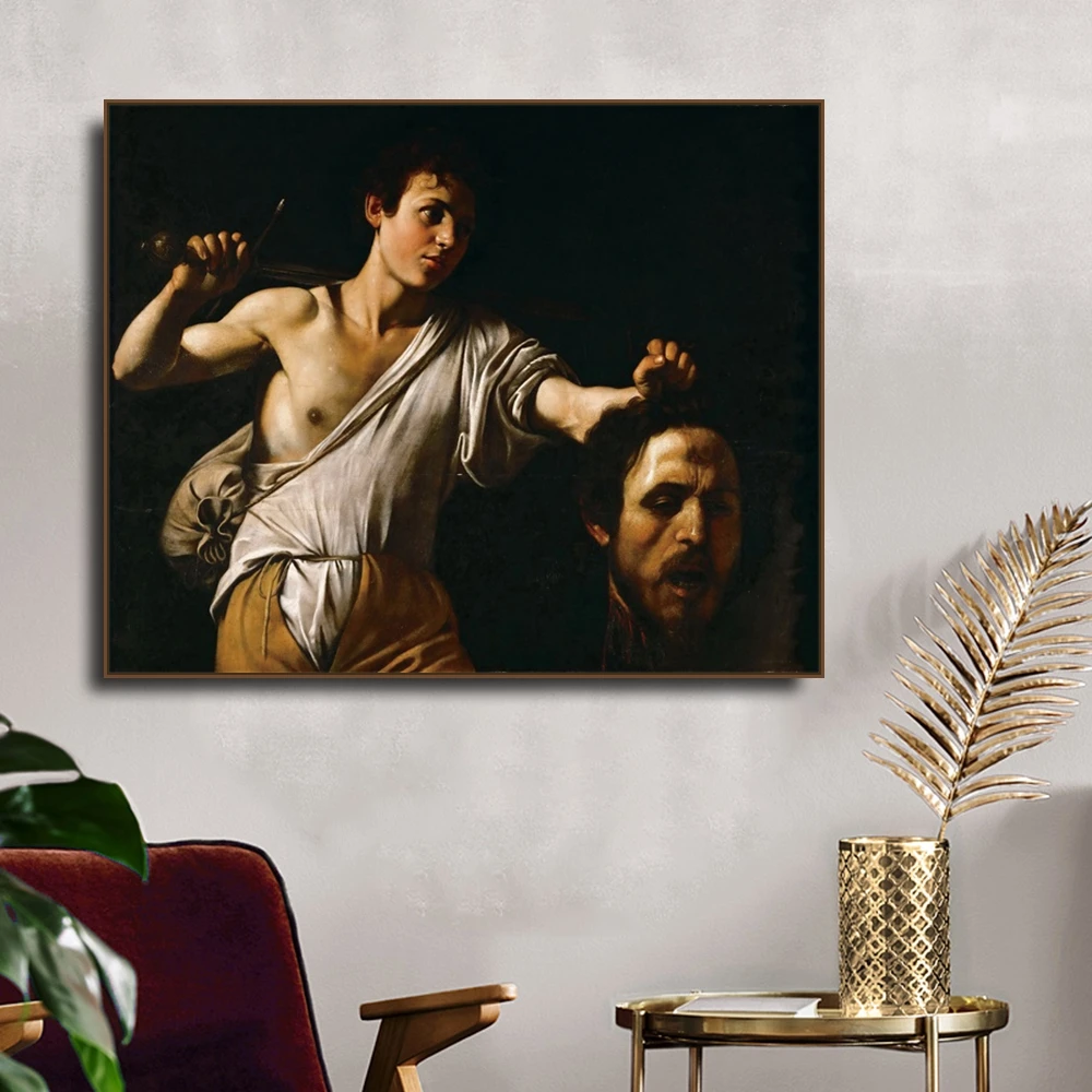 

Canvas Art Oil Painting 《David with the Head of Goliath》Michelangelo Merisi da Caravaggio Poster Wall Decor Room Decoration