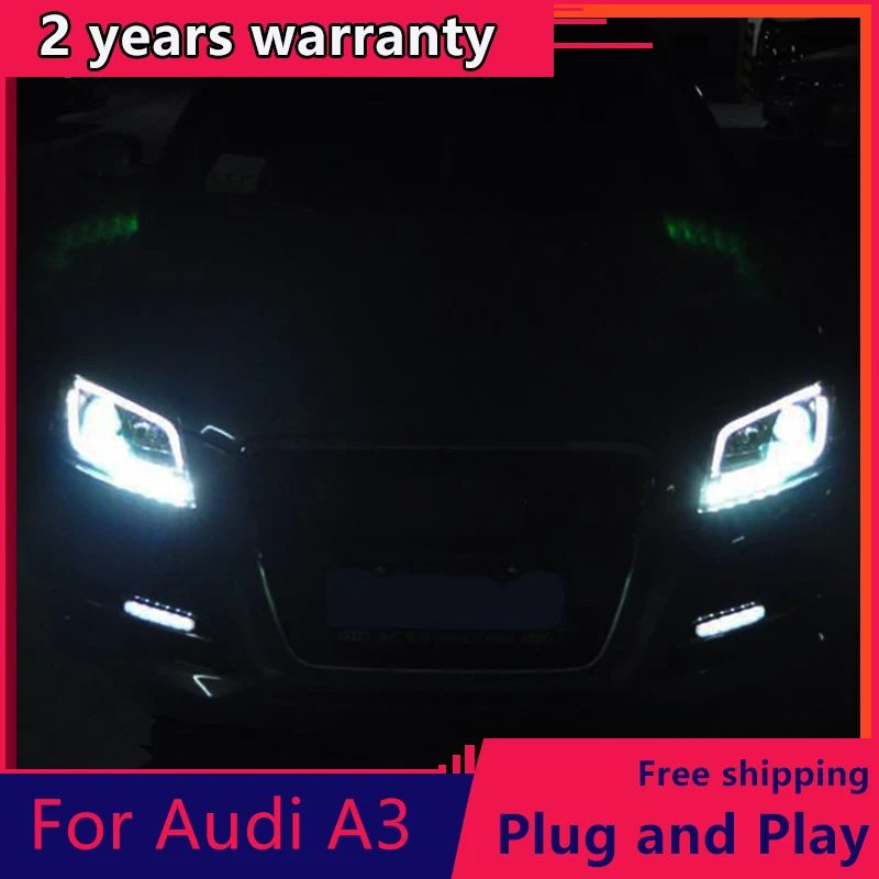 Стайлинг автомобиля KOWELL для AUDI A3 фары 2008-2012 передняя светодиодная фара DRL