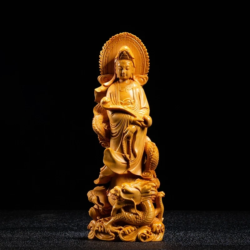 

18/22 см дракон Гуаньинь с открысветильник Будда деревянный резной стол статуэтки поделки деревянная статуя фэн-шуй скульптура украшение для...
