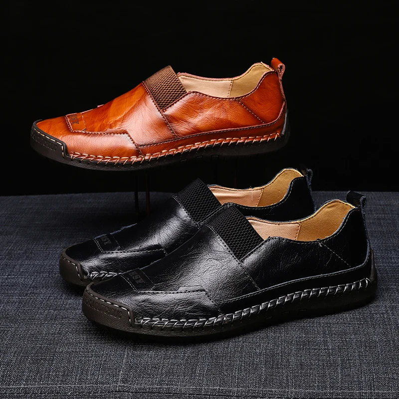 

Модные черные дышащие мужские туфли sapato zapatos из натуральной кожи; Мужская обувь на плоской подошве для отдыха; Сезон весна; Распродажа; Спорт...