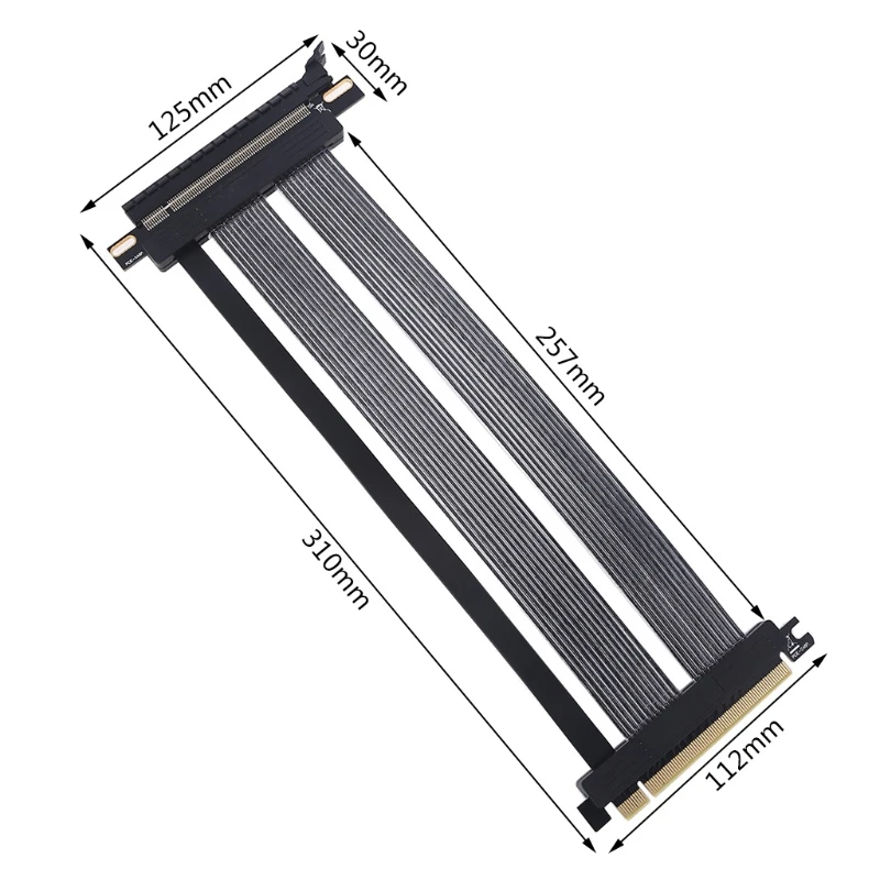 

H4GA PCIe 4.0 x16 Riser Cable Flexible 256G/bps Gen4 GPU Extension Card PCI-e 16x Extender Cable for GTX3080ti GTX3090 Etc
