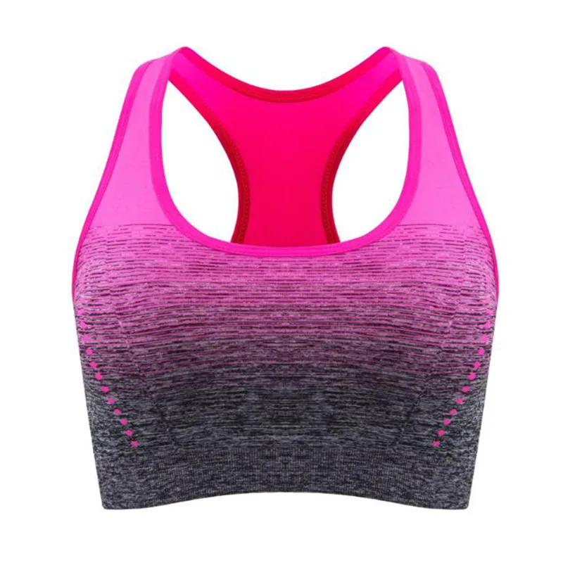 

Gradient Women Sports Bra Quick Dry Padded Shockproof Gym Fitness Running Sport Brassiere Tops Push Up Bras