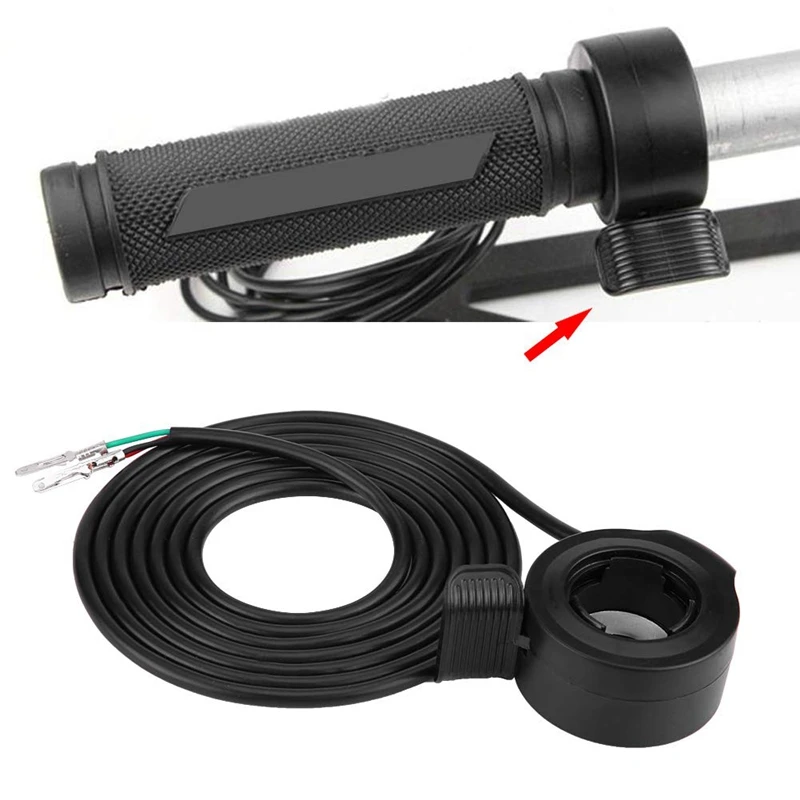

Universal Thumb Throttle for E-Bike Electric Bike Scooters 24V 36V 48V 60V 72V 22Mm 7/8 Inch Cable Length 5.24Ft
