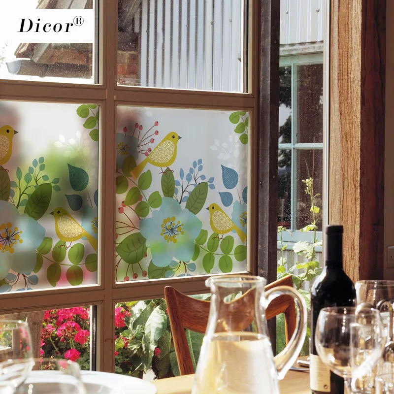 Новинка 2019 стеклянная пленка с цветами и птицами прозрачная непрозрачная