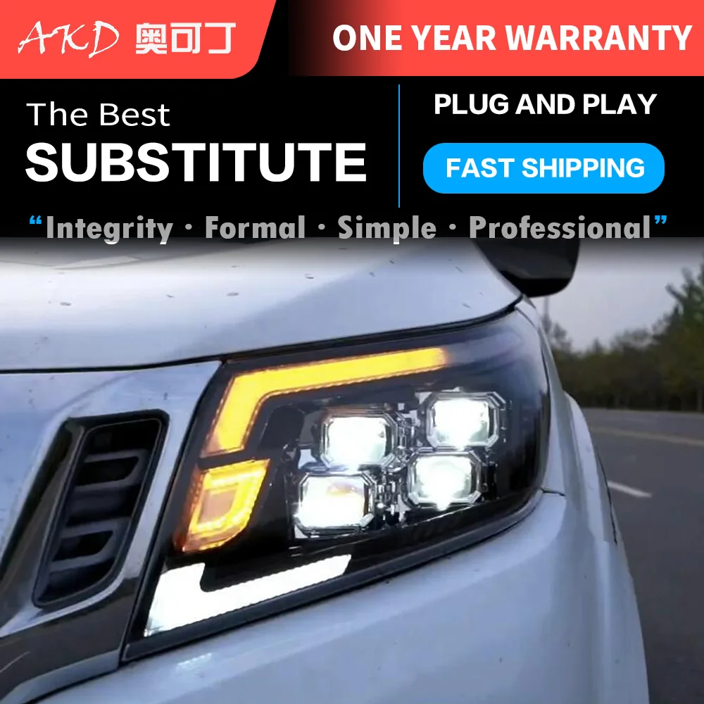 

2 шт., Автомобильные светодиодные фары для Navara NP300 2017 2018 2020