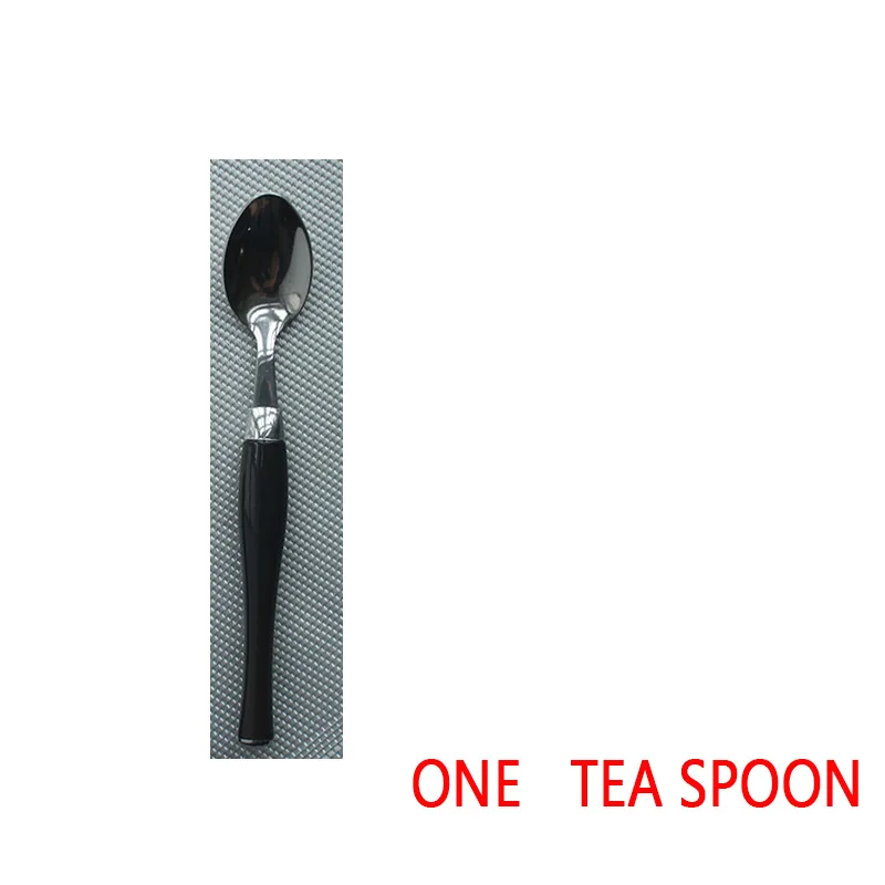 Only tea spoon CATHYLIN 4 шт./компл. набор столовых приборов Цвет прозрачные Нержавеющая сталь Пластик ручка посуда столовые приборы посуда набор K1 - Цвет: Only tea spoon