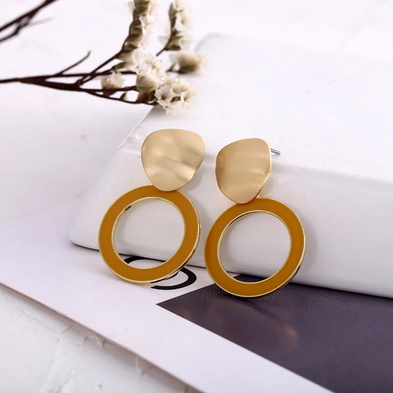 Женские круглые акриловые серьги подвески сережки красного и зеленого цвета