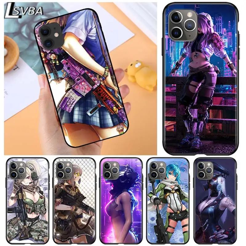 

Shooting so cool gun for Apple iPhone 12 Pro Max Mini 11 Pro XS Max X XR 6S 6 7 8 Plus 5S SE2020 Soft Black Phone Case