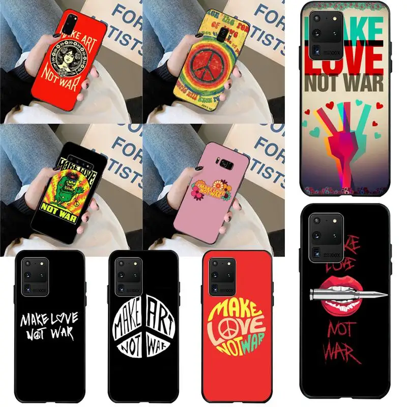 CUTEWANAN Make Love Not War Новое поступление черный чехол для сотового телефона Samsung S20 plus Ultra