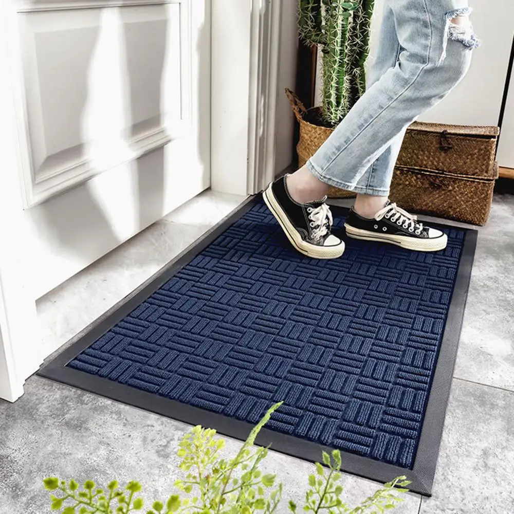 EHOMEBUY Коврик для двери Квадратный Ковер нескользящий напольный коврик однотонный